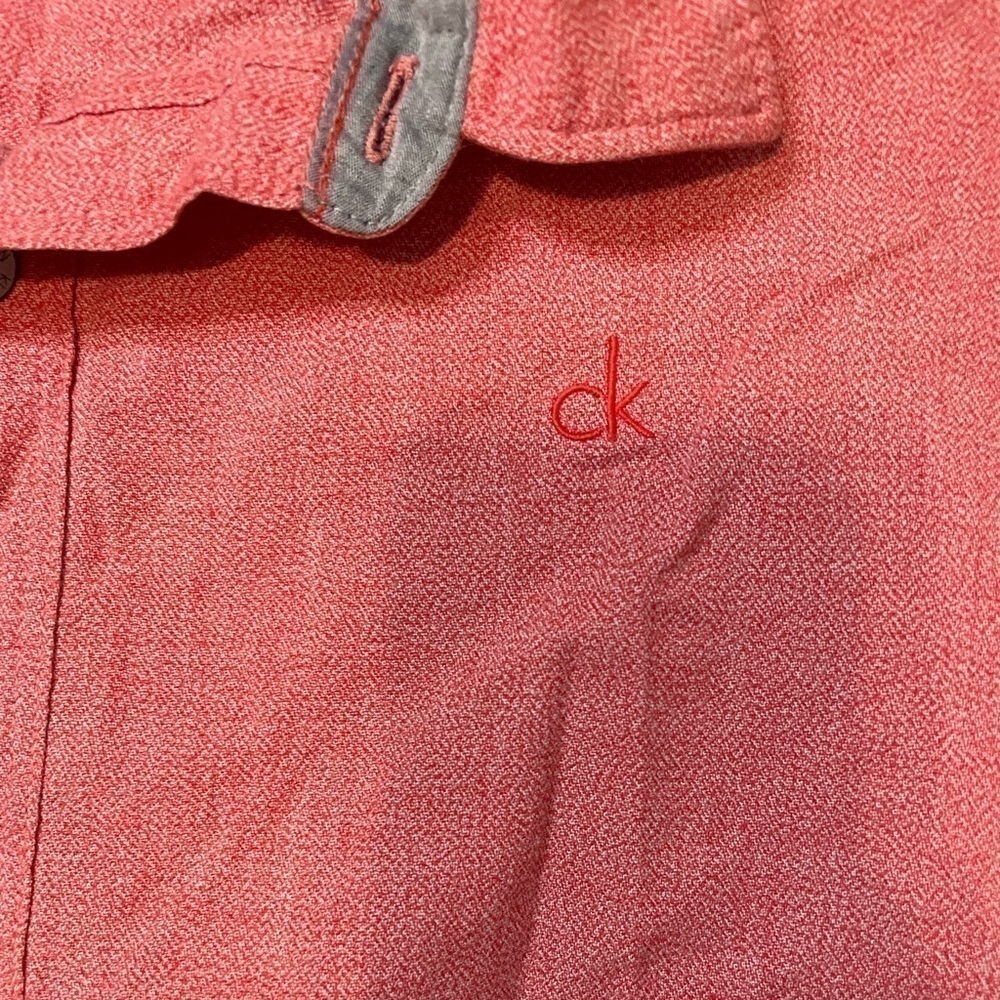 🐶🐶Boys Calvin Klein jeans size large red button down shirt🐶🐶 - Picture 2 of 4